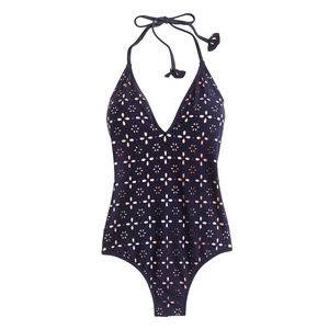 J.Crew Halter One-Piece Laser-Cut Eyelet Size 8